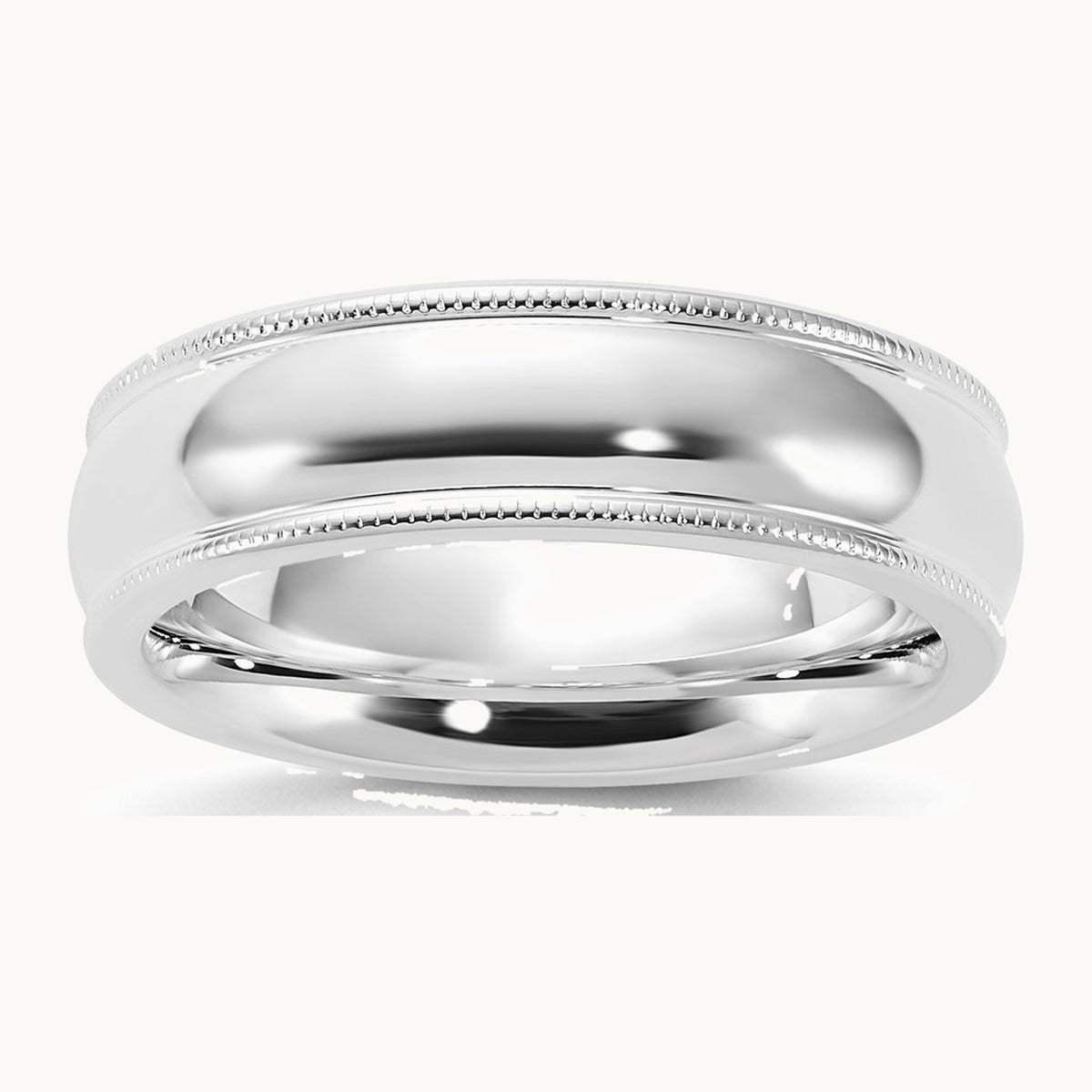 Comfort Fit Half Round Milgrain Band — photo set