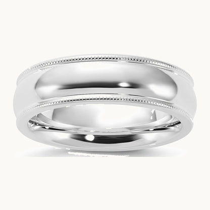 Comfort Fit Half Round Milgrain Band — photo set