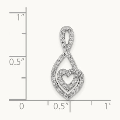 1/4ct. Diamond Fancy Heart Infinity Chain Slide, 14K White Gold