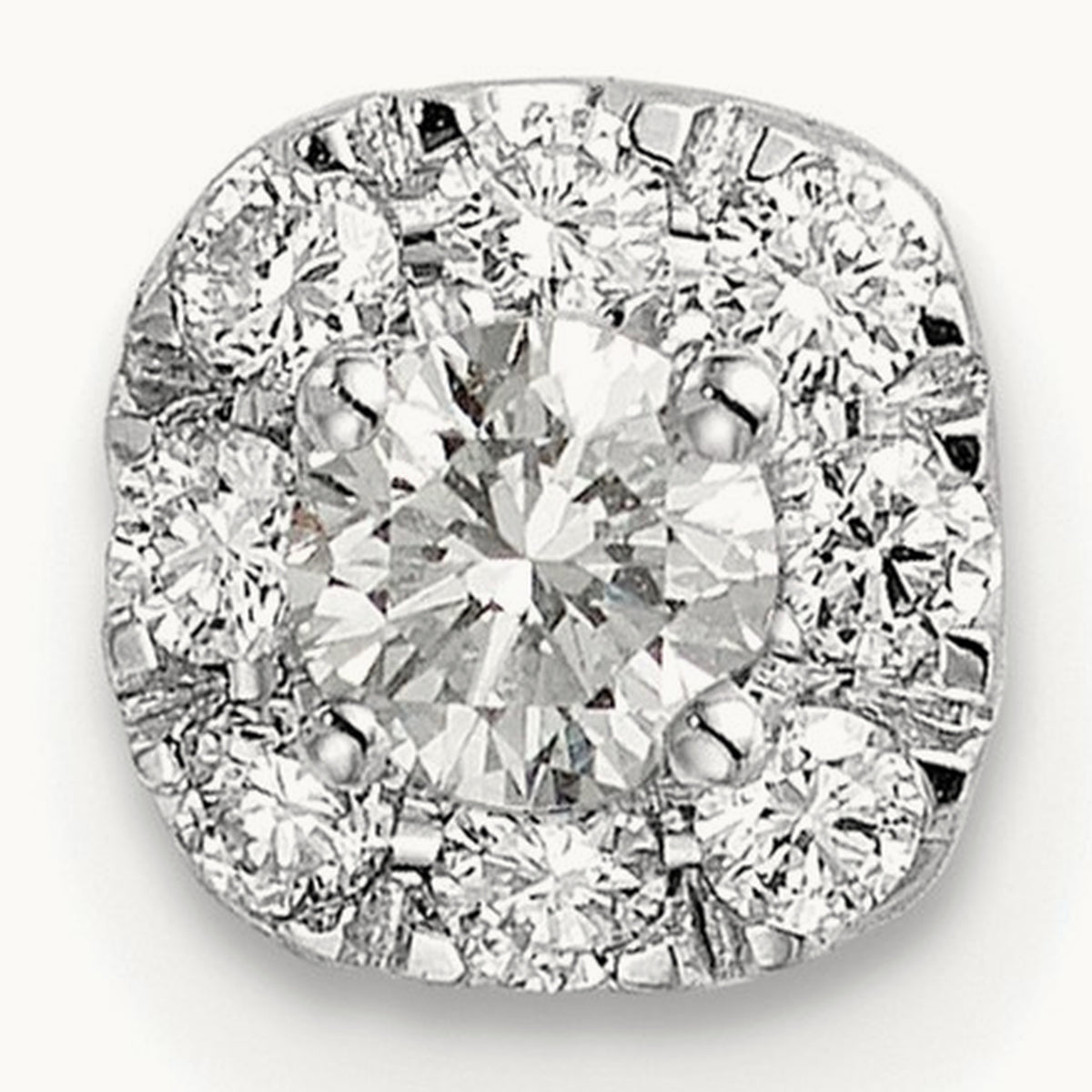 Cushion Halo Slide Pendant, 0.25-1.00 ct tw Lab-Grown Diamond — 1/4 ct, 14K White Gold