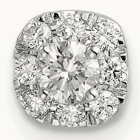 Cushion Halo Slide Pendant, 0.25-1.00 ct tw Lab-Grown Diamond — 1/4 ct, 14K White Gold
