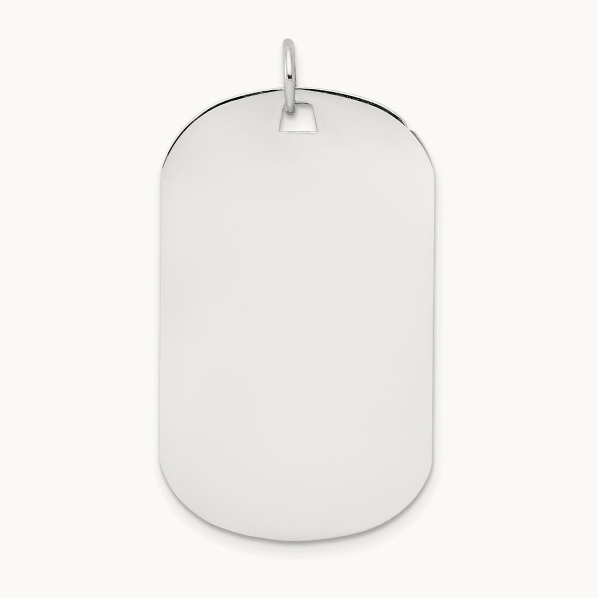 Plain .027 Gauge Engraveable Dog Tag Disc Charm — 14K White Gold, 38.6mm