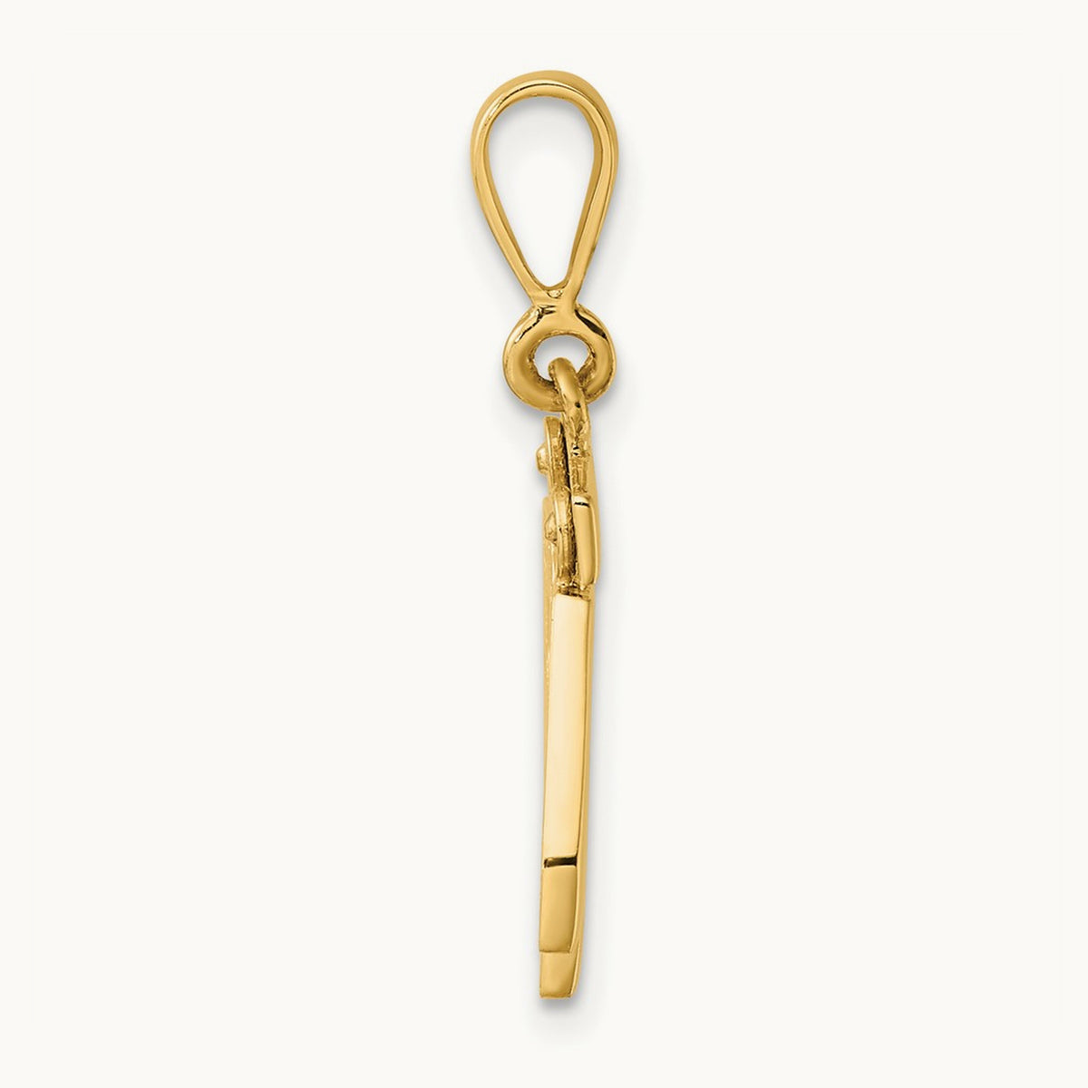 Small Polished Number 42 Charm, 14K