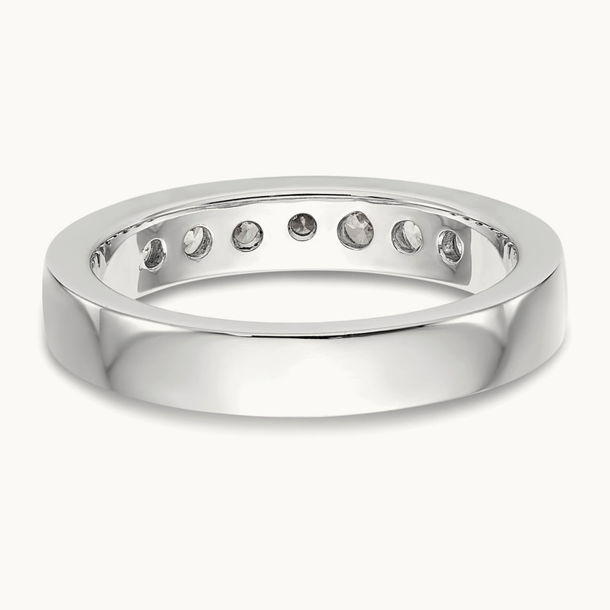 7-Stone Diamond Channel Band, 14K White Gold