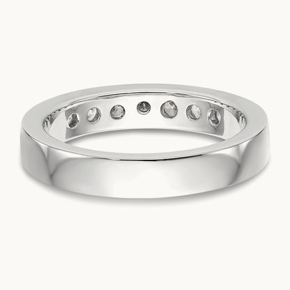 7-Stone Diamond Channel Band, 14K White Gold