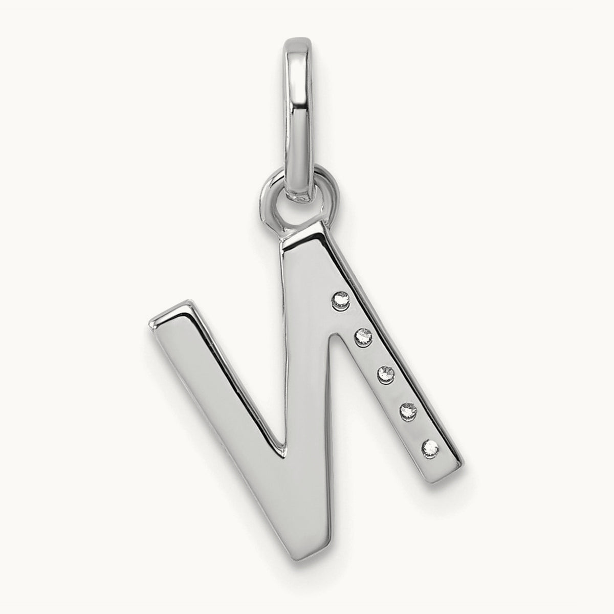 Twisted Diamond Charm — 14K White Gold, N