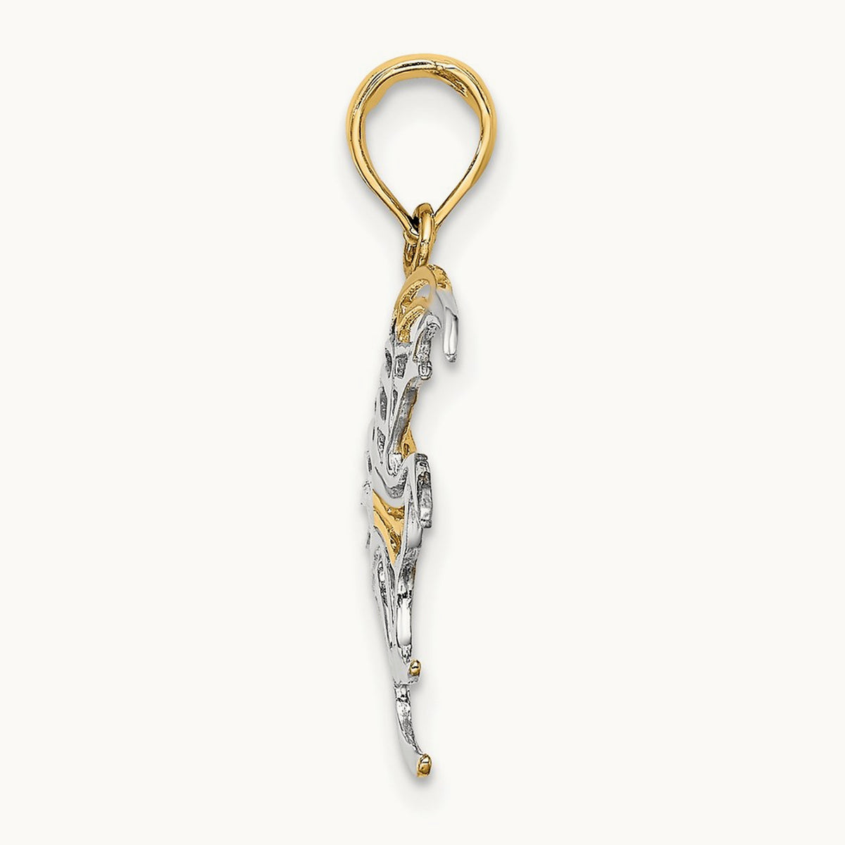 Cut-Out Angelfish Charm — 14K Two-Tone Gold, 17.35mm
