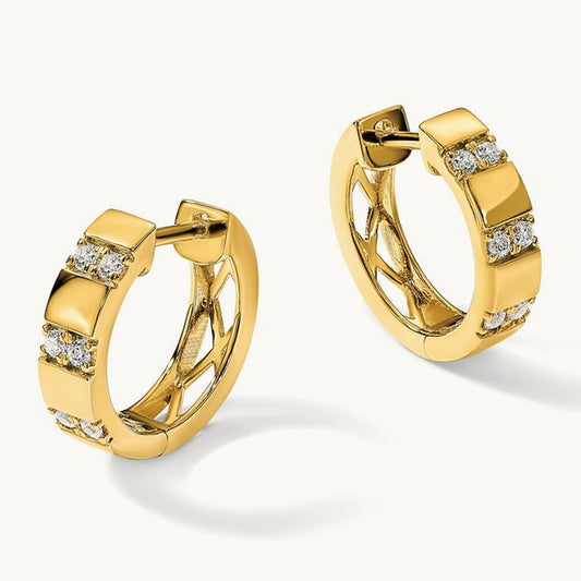 Fashion Hinged Hoop Earrings, 0.25 ct tw Lab-Grown Diamond