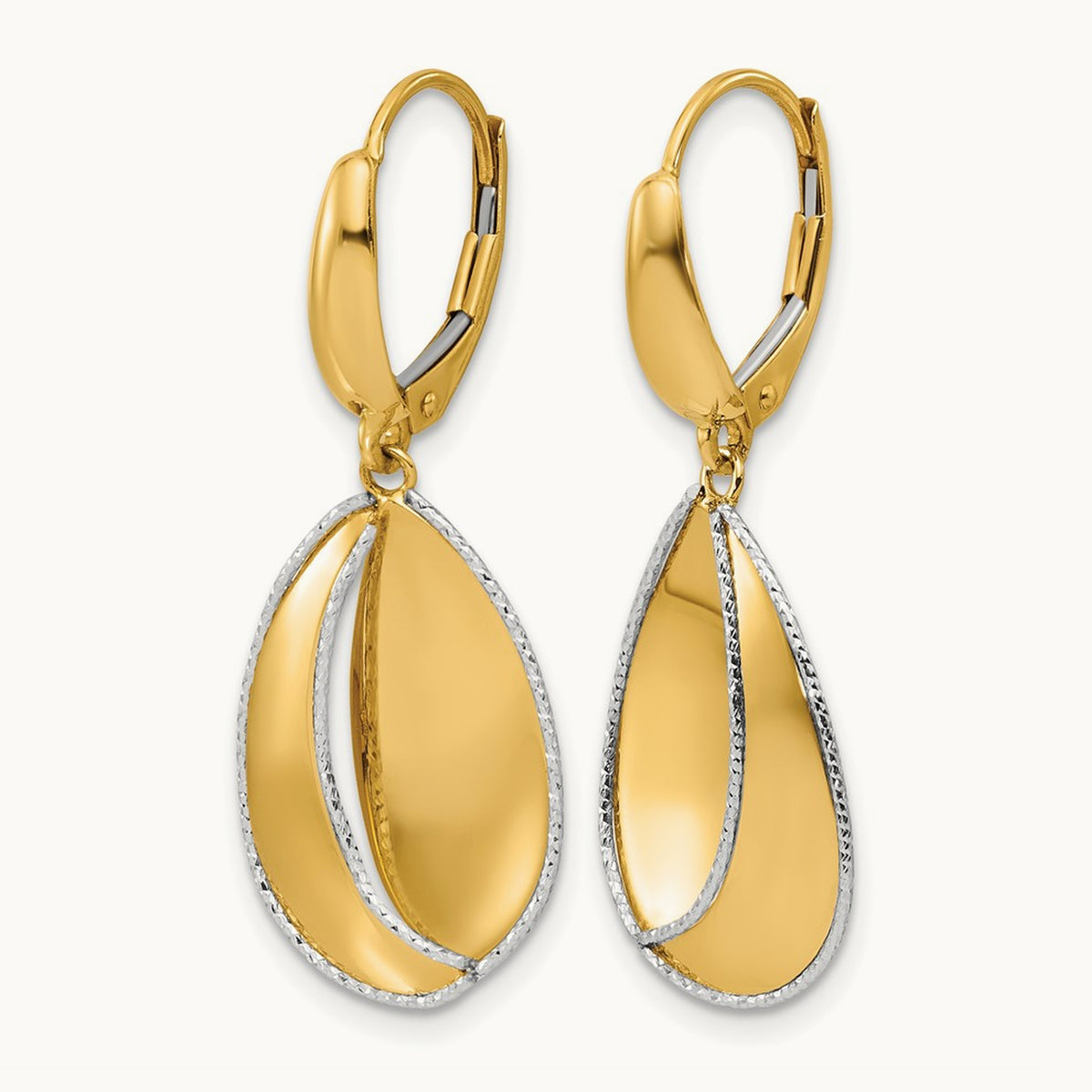 Polished / Dia-cut Dangle Leverback Earrings — Leslie's — photo set