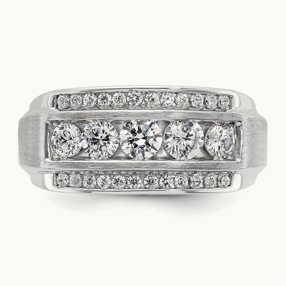 3 Row Men's Ring, 1.75 ct tw Lab-Grown Diamond — photo set