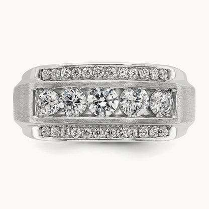 3 Row Men's Ring, 1.75 ct tw Lab-Grown Diamond — photo set