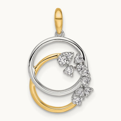 Polished Diamond Intertwined Circles Pendant, 14K Two-tone