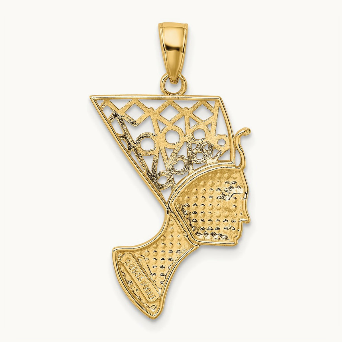 Nefertiti Profile Pendant, 14K