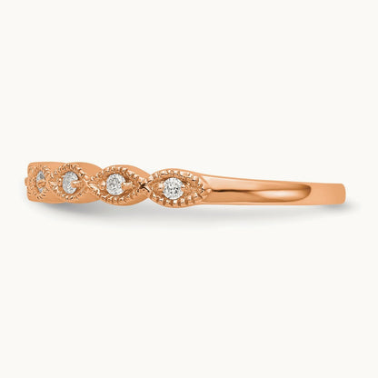 Diamond Band, 0.10 ct tw, 14K Gold — 14K Rose Gold