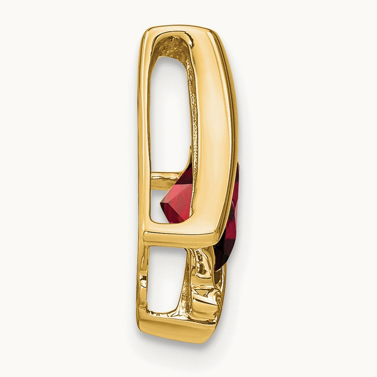 Garnet and Diamond Pendant — 14K Yellow Gold