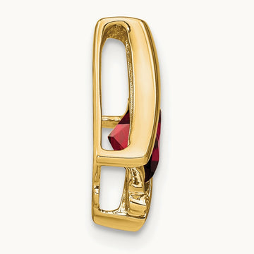 Garnet and Diamond Pendant — 14K Yellow Gold