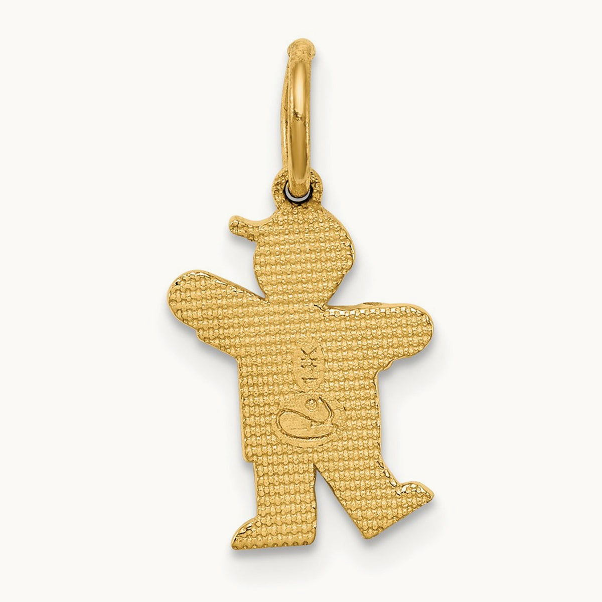 Mini Boy Kiss Charm — 14K Yellow Gold
