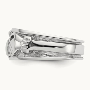 Claddagh Band, 14K White Gold
