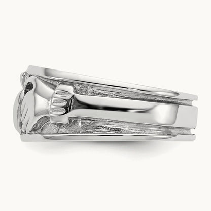 Claddagh Band, 14K White Gold