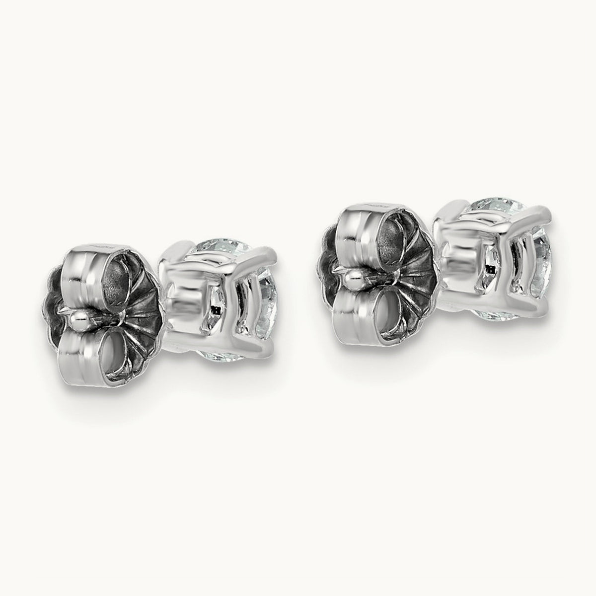 Round Lightweight Earrings, 0.25-6.00 ct tw Lab-Grown Diamond — 3/4 ct, 10K White Gold