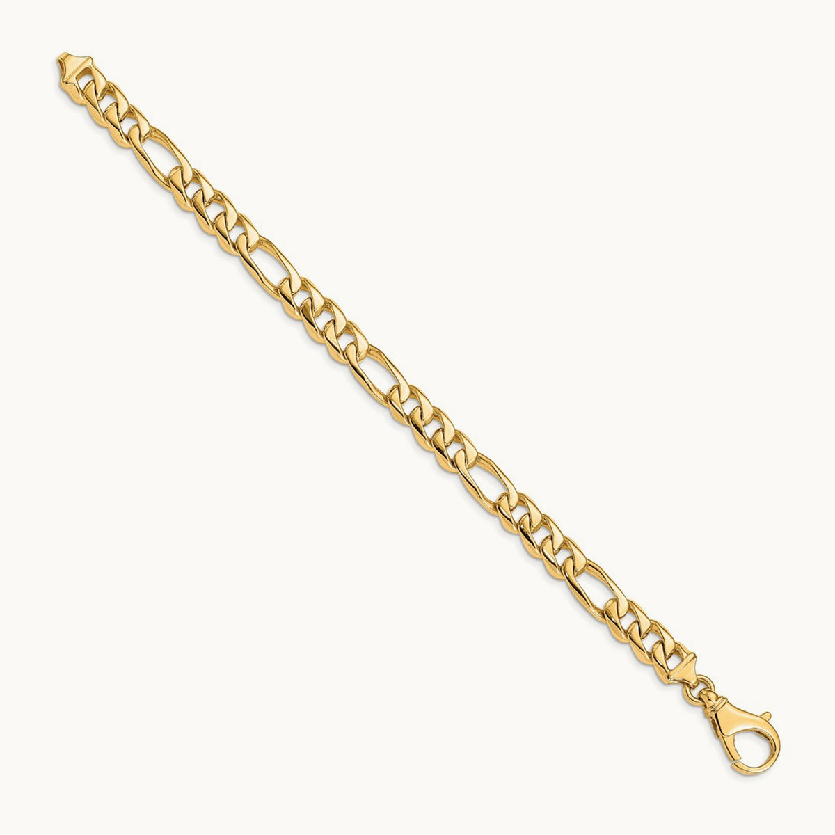 Hand Polished Fancy Link Bracelet, 8.5mm, 14K