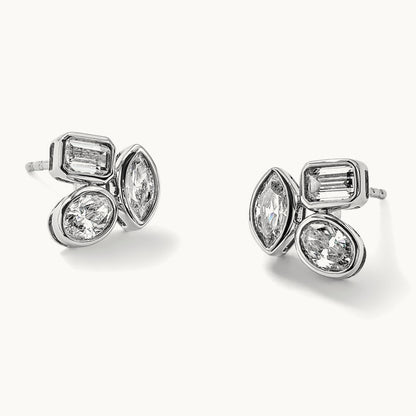 Emerald Oval & Marquise 3Stone Earrings, 2.00 ct tw Lab-Grown Diamond