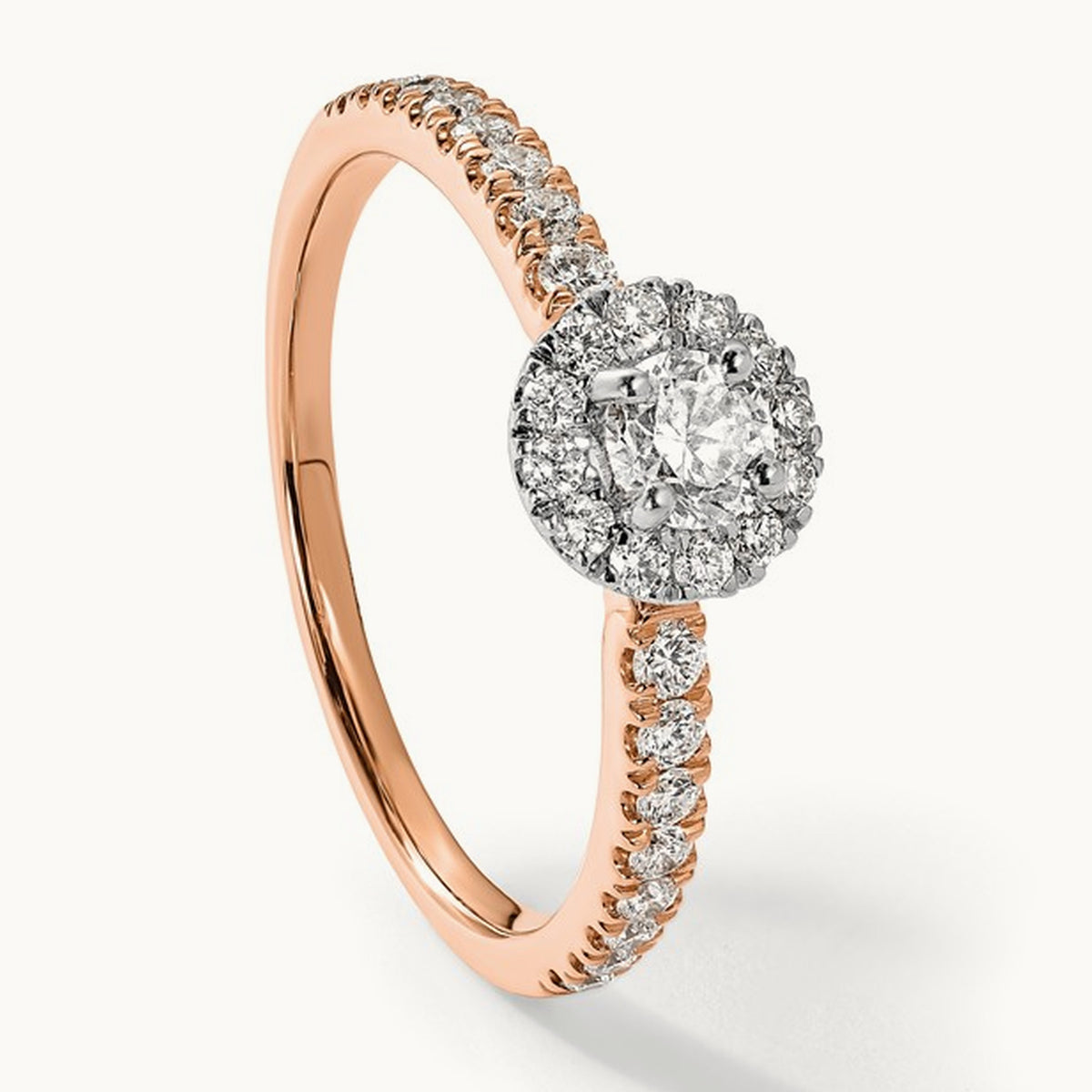 Petite Halo Engagement Ring, 0.50 ct tw Lab-Grown Diamond
