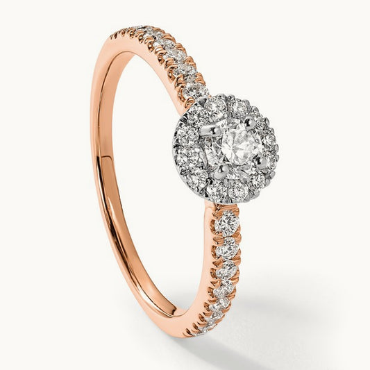 Petite Halo Engagement Ring, 0.50 ct tw Lab-Grown Diamond