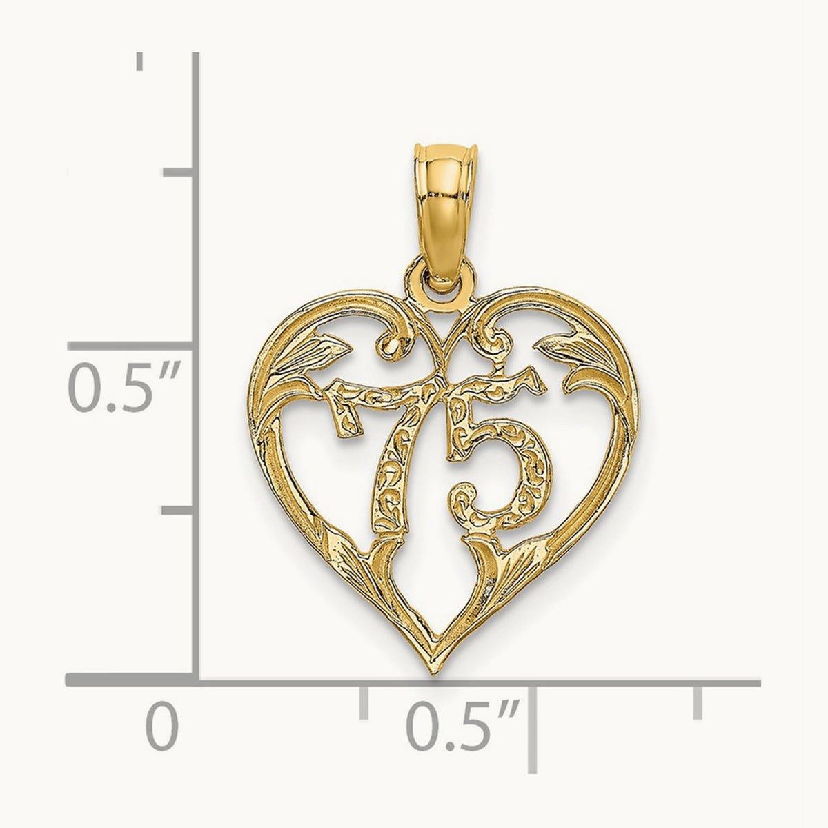 75 In Heart Charm, 14K