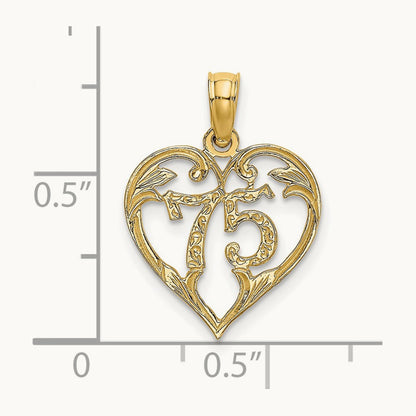 75 In Heart Charm, 14K