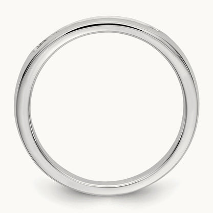 Setting: 7- Stone Closed Channel Band Mounting, 2mm — 14K White Gold