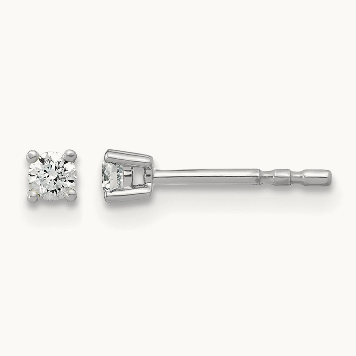 Round Heavyweight Stud Earrings, 0.10-7.00 ct tw Lab-Grown Diamond — 1/10 ct, VS (Best), push back, Platinum