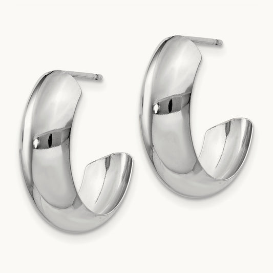 Hoop Earrings, 14K White Gold