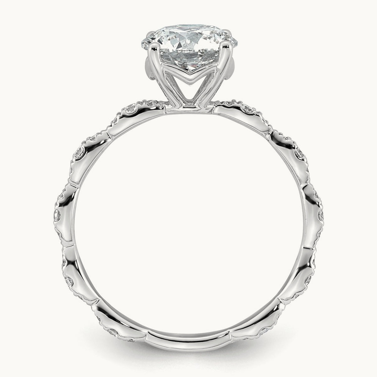 Round Center Ring, 1 7/8-3 1/2 ct Lab-Grown Diamond