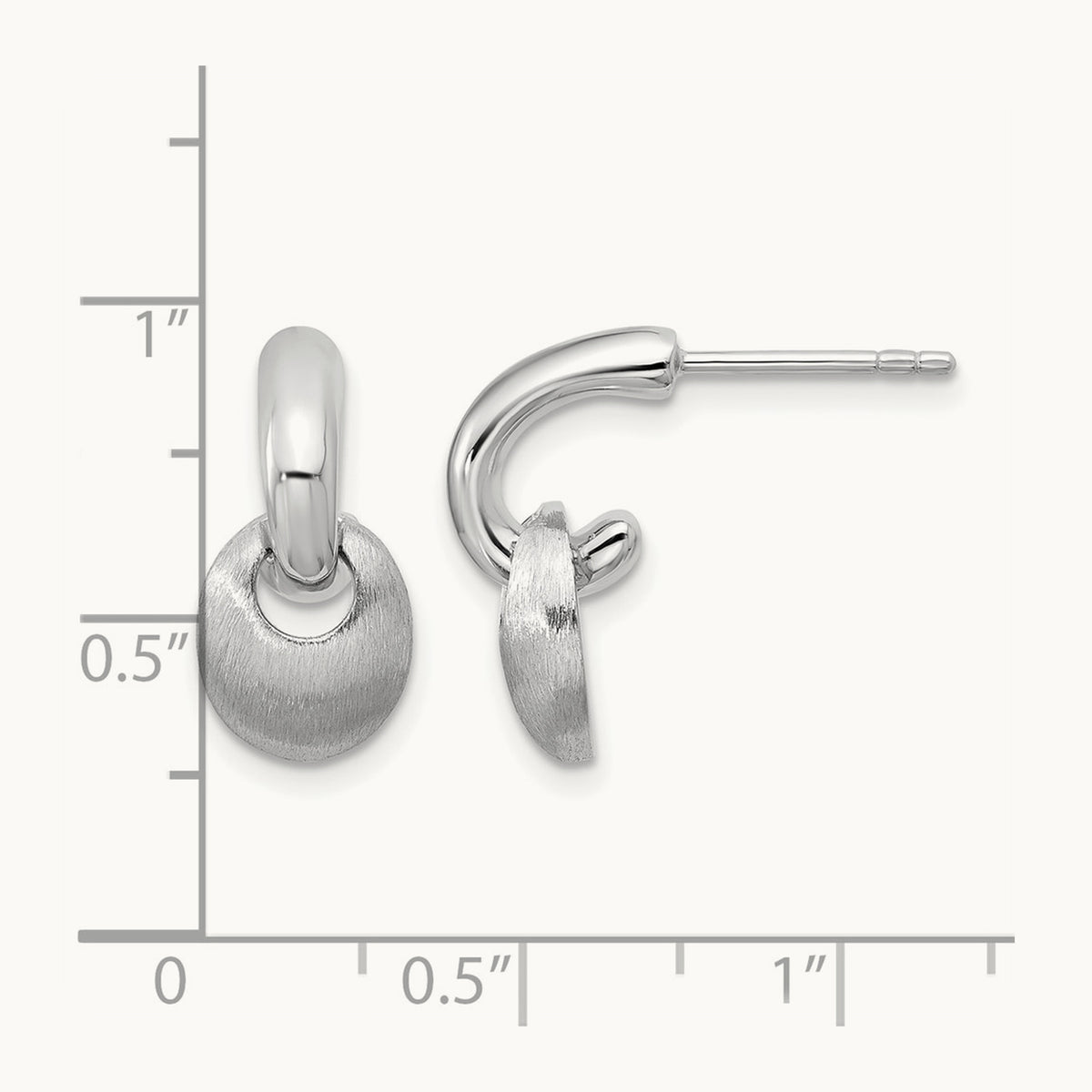 RH-plat Polish/Brush Dangle Post Earrings, Sterling Silver — Leslie's