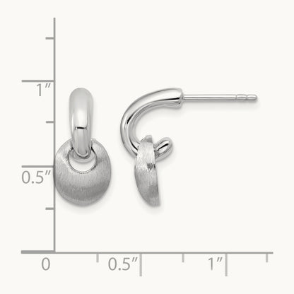 RH-plat Polish/Brush Dangle Post Earrings, Sterling Silver — Leslie's