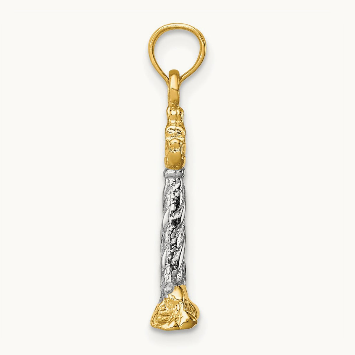 /Rhodium 3D St. Augustine Lighthouse Pendant, 14K White Gold