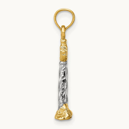 /Rhodium 3D St. Augustine Lighthouse Pendant, 14K White Gold