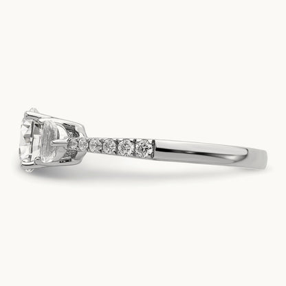3 Stone Half Moon/Round Semi-Mount Ring, 0.75 ct tw