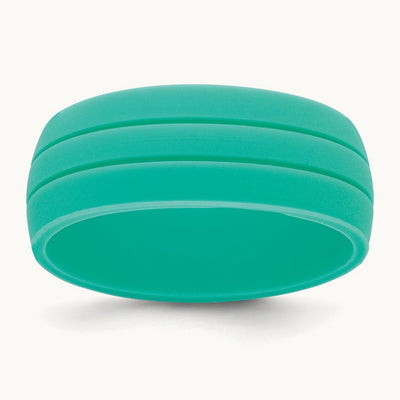 Silicone Aqua Blue 8.50mm Grooved Band