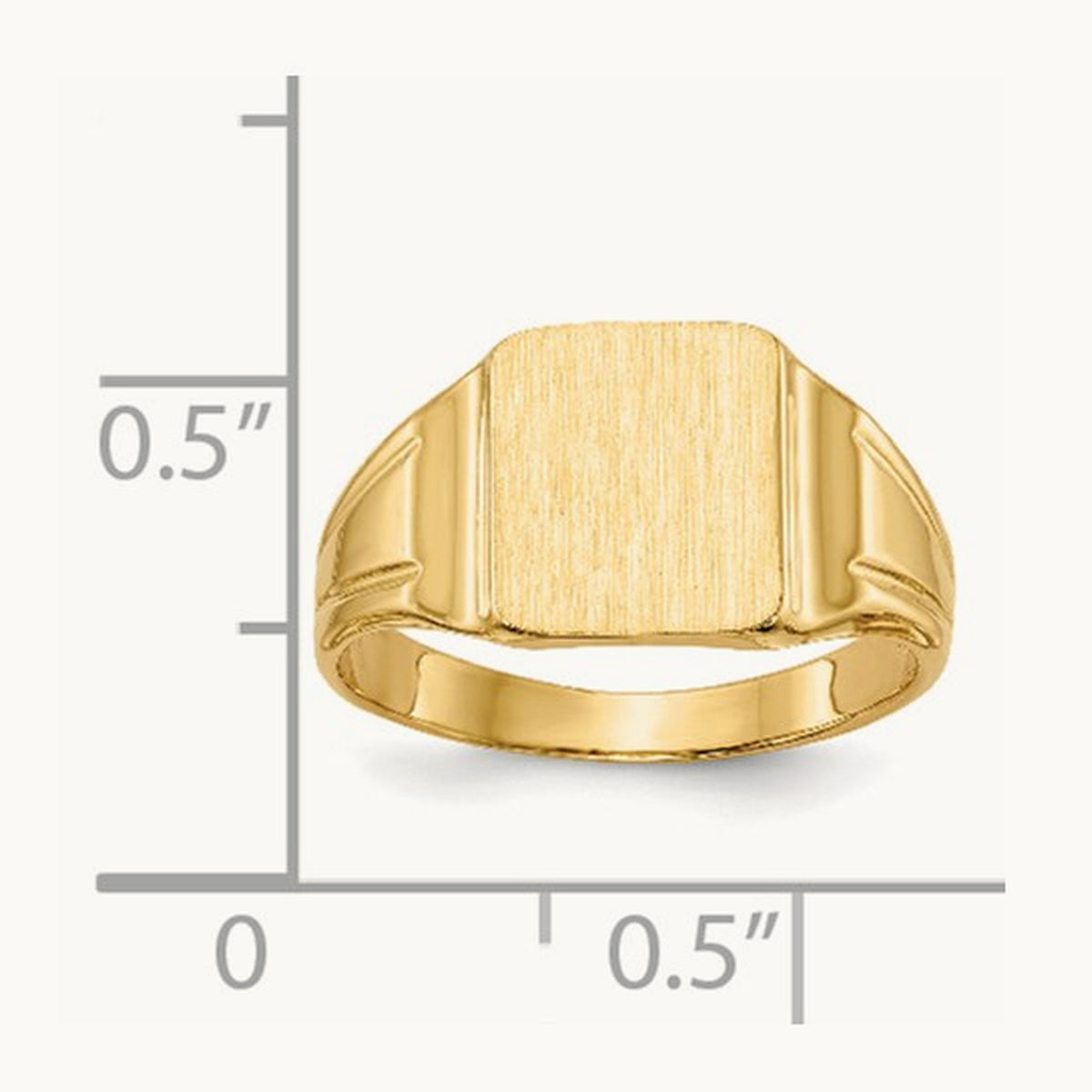 7.5x9mm Closed Back Signet Ring, 14K