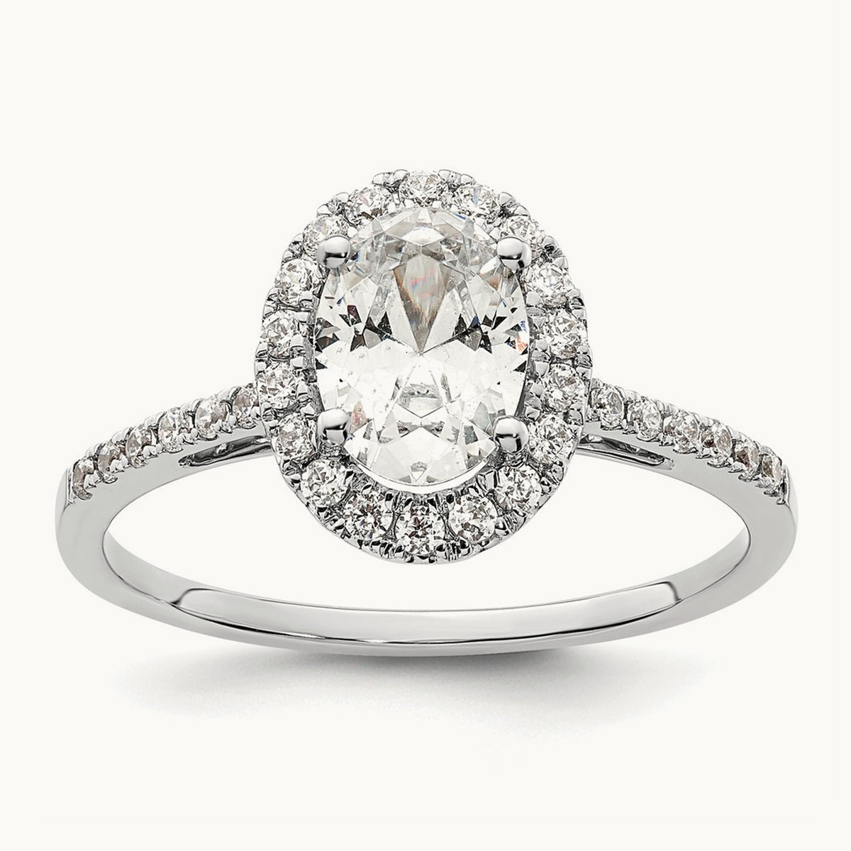 Oval Halo Semi-Mount Engagement Ring — 2/7 ct, 7