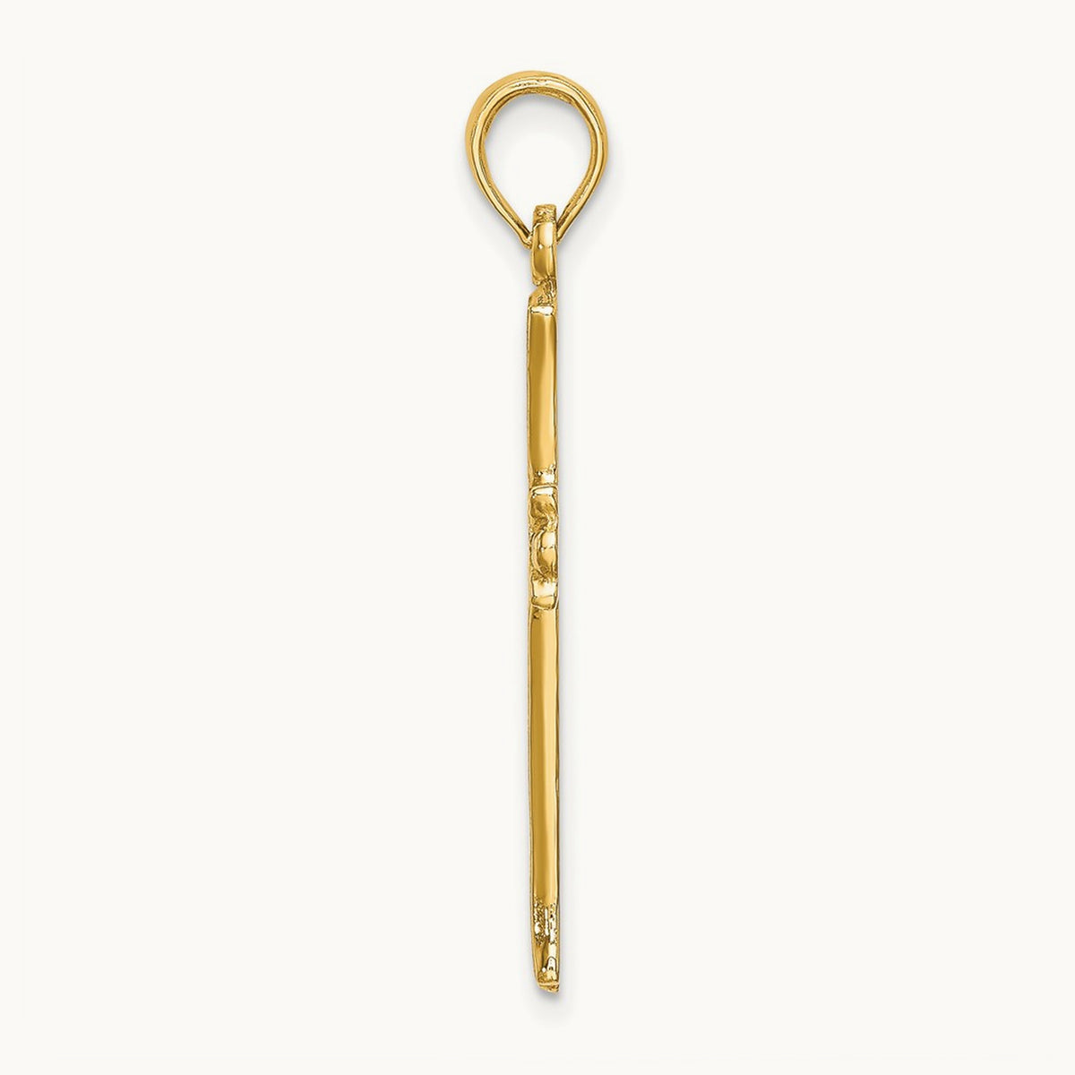 Cross W/Starburst Center Charm — 14K Yellow Gold