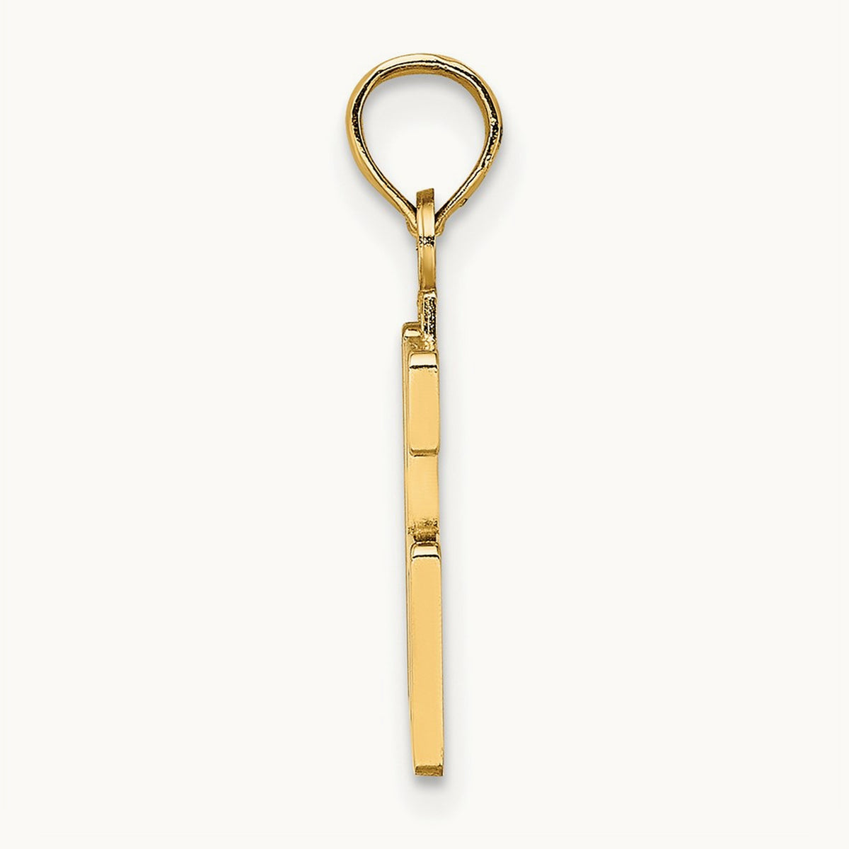 Polished Number 16 Pendant — 14K Yellow Gold
