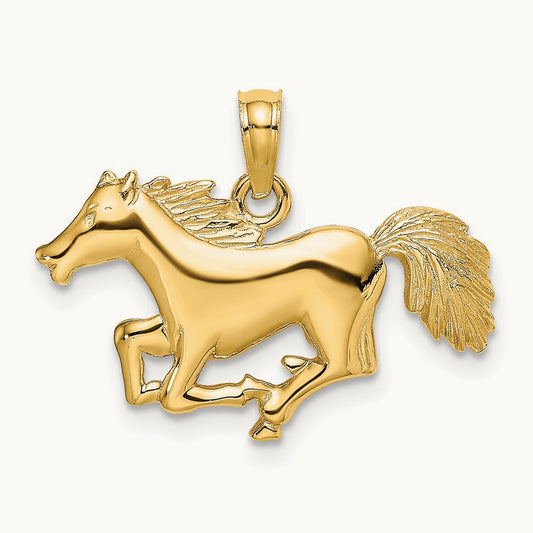 Running Horse Charm, 14K