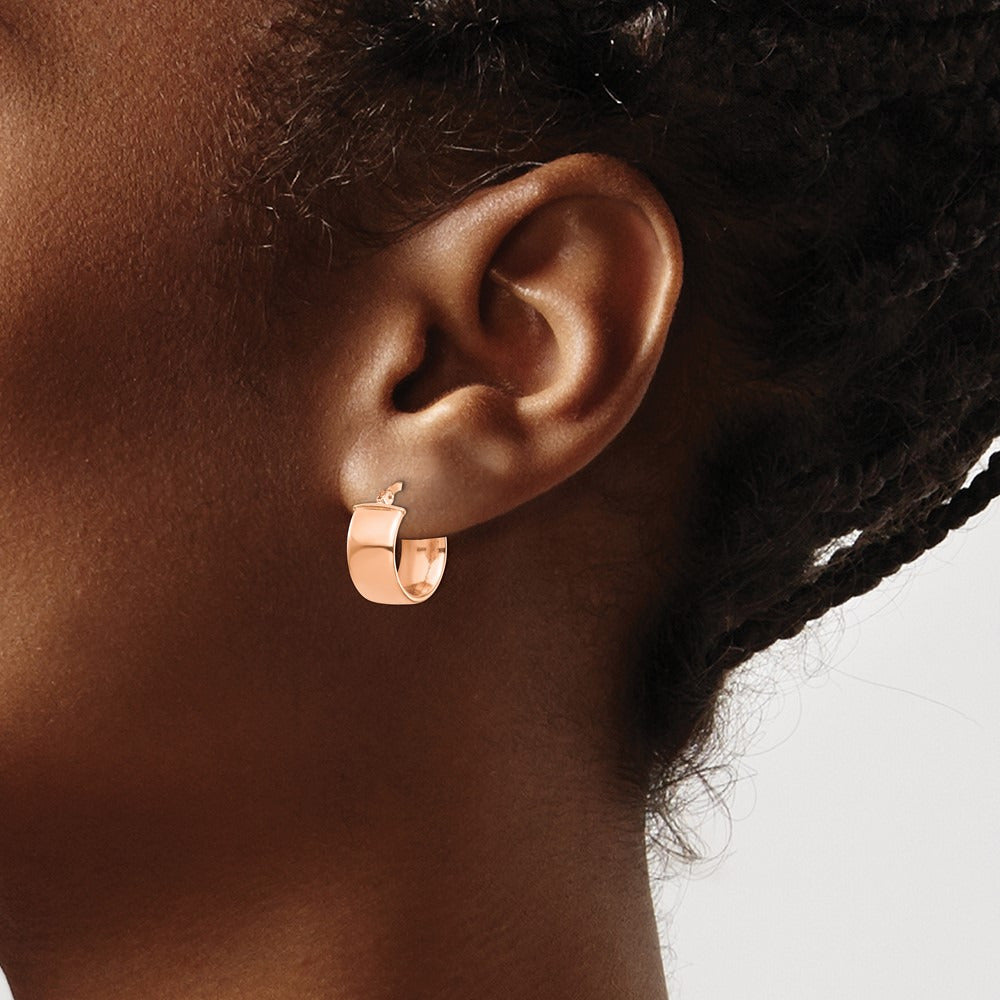 High Polished Hoop Earrings — 14K Rose Gold