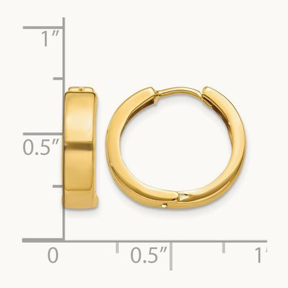 Round Hinged Hoop Earrings, 14K