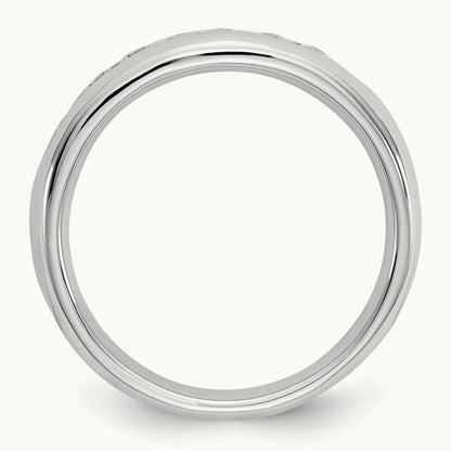7-Stone Diamond Channel Band, 14K White Gold