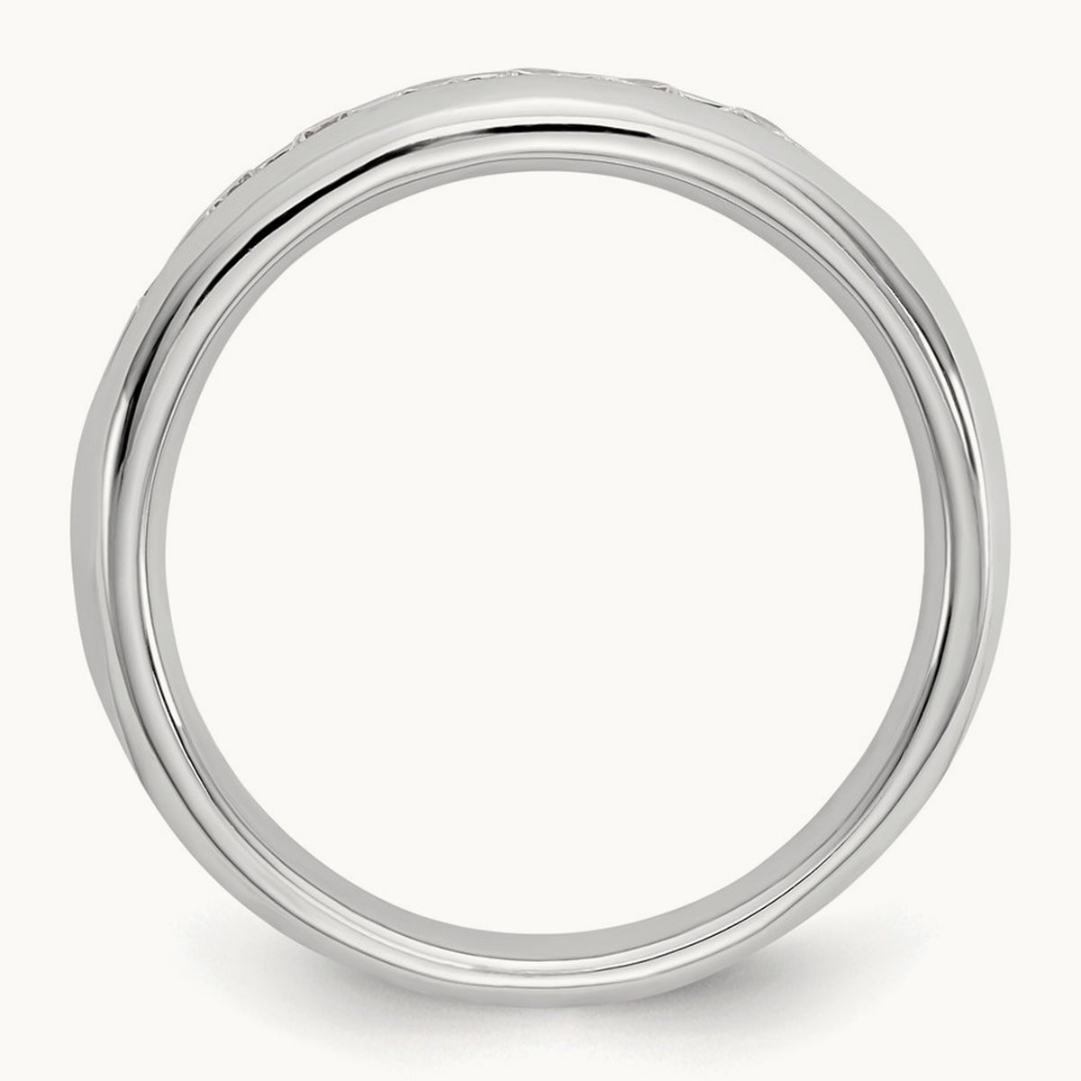 7-Stone Diamond Channel Band, 14K White Gold