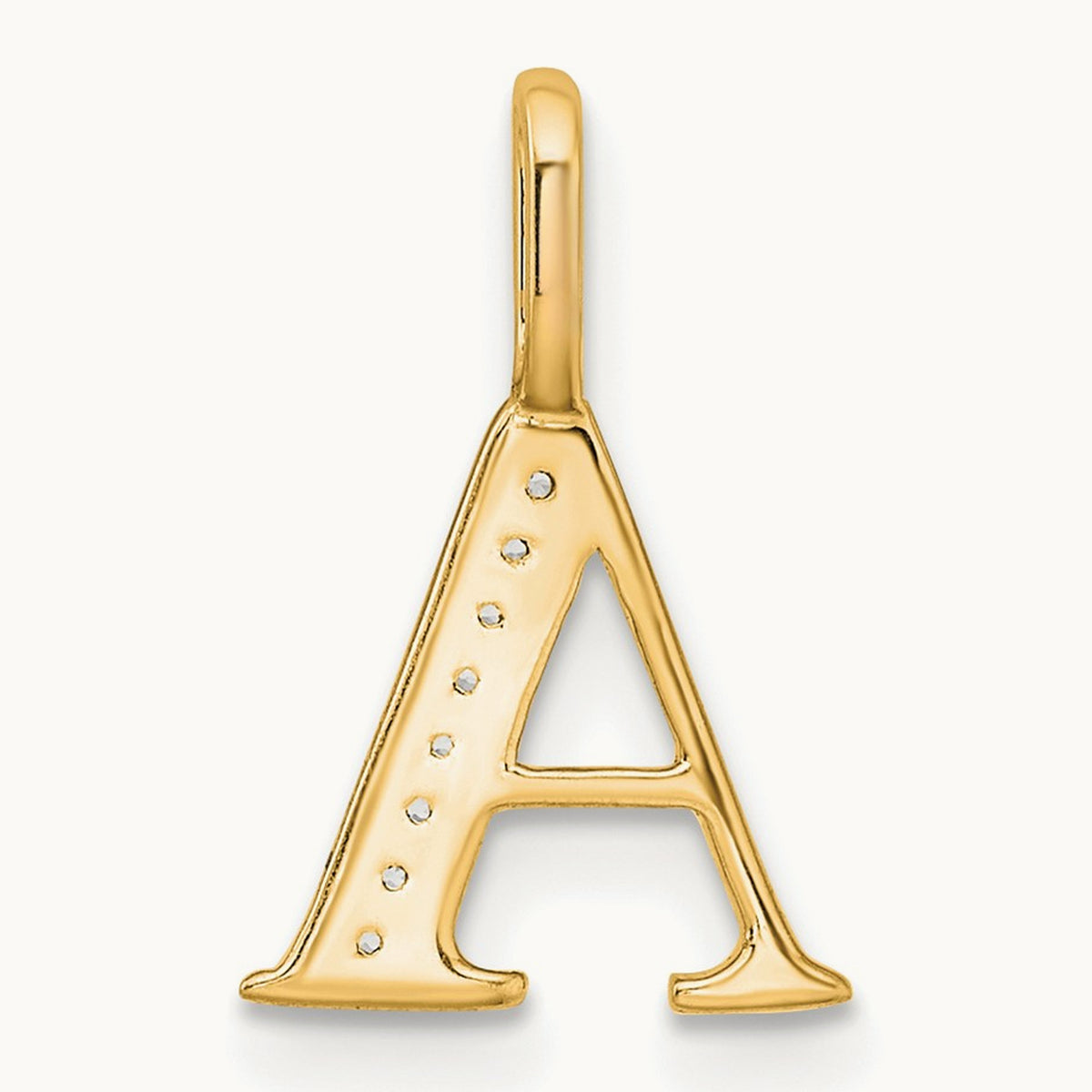 Diamond Letter A Initial Pendant, 14K